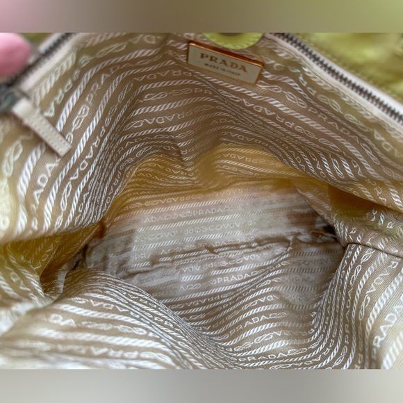 Prada - Authentic - Lime Green Canvas / Nylong Shoulder / Tote Bag - Picture 10 of 16